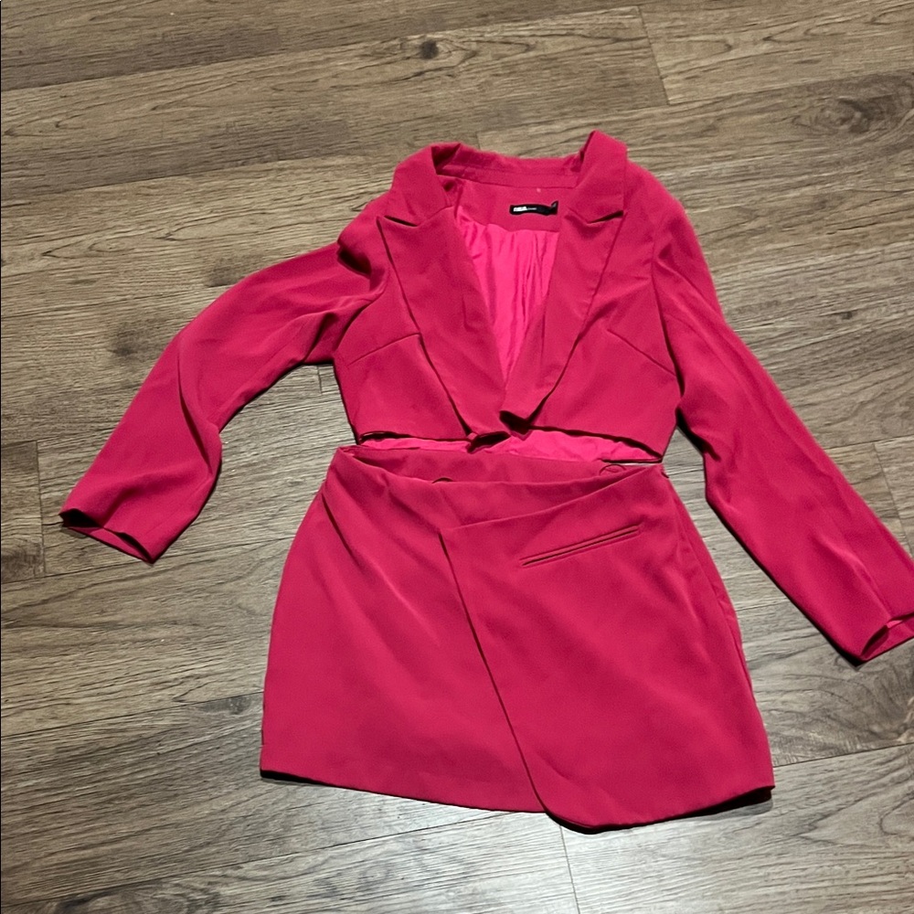 Chic Pink Blazer Dress